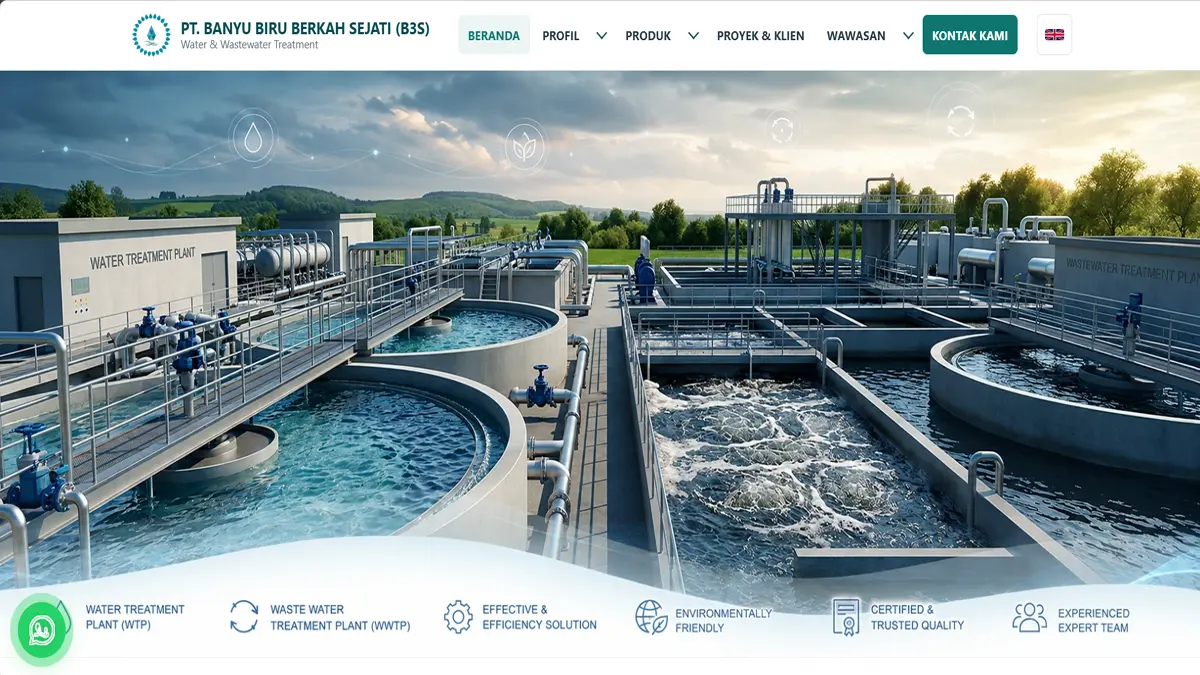 Website korporat modern dan premium hasil pengembangan custom